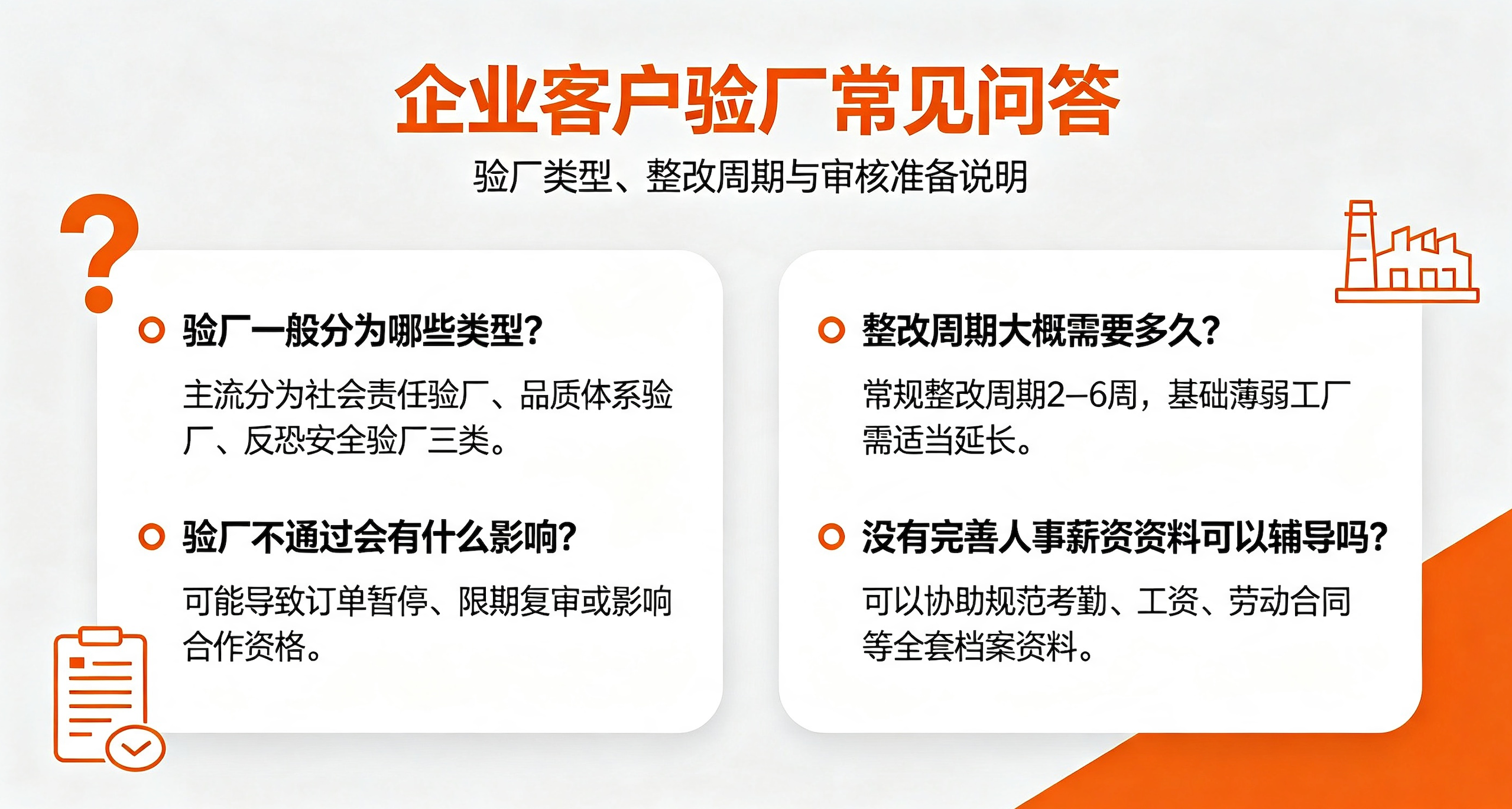 企业客户验厂辅导服务流程示意图